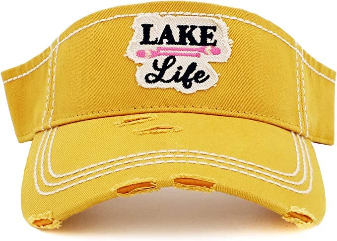 Distressed Patch Visor- Lake Life (Yellow)