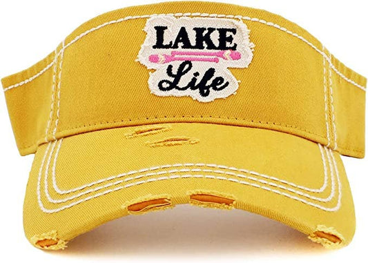 Distressed Patch Visor- Lake Life (Yellow)