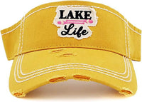 Distressed Patch Visor- Lake Life (Yellow)