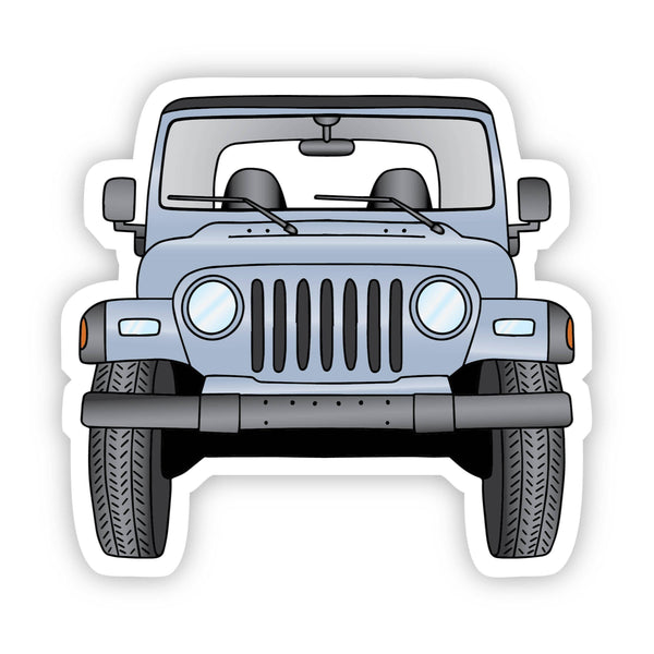 Grey Jeep Front Aesthetic Sticker