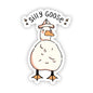 Silly goose animal pun with hat sticker