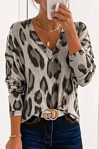 Medium Chic V Neckline Long Sleeve Top