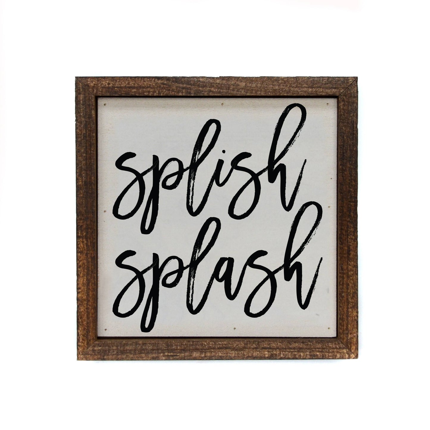 6X6 Splish Splash Kids Bathroom Sign - Wooden Decor