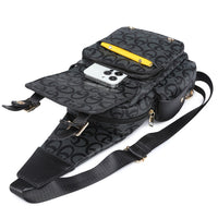 Black/black 2 Fishes Monogram Sling Bag Backpack