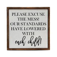 10x10 Please Excuse The Mess - Box Sign