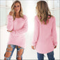 CWOSWL0659_Casual Long Sleeve Crew neck Pullover Sweater: LTPINK / (M) 1