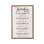 12x18 Kitchen Rules Family Sign - Kitchen Décor