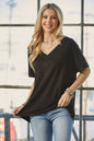 Black comfort v neck top Shirt