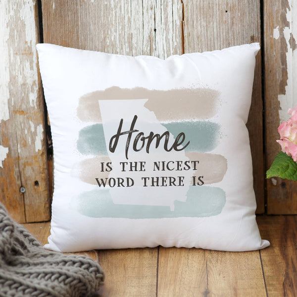 Customizable Home State Pillow, Housewarming Decor