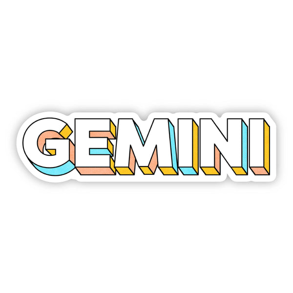 Gemini Lettering Zodiac Sticker