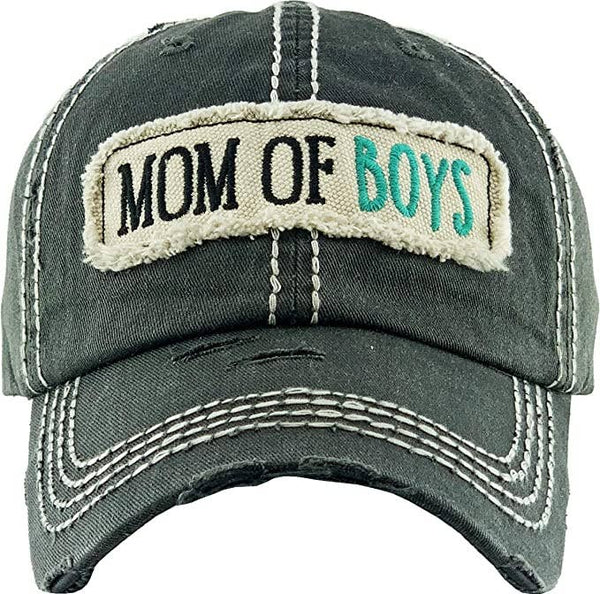 Vintage Patch Hat - Mom of Boys (Black)