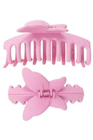 Butterfly Matte Solid Wide Curve Y2K Hair Claw
