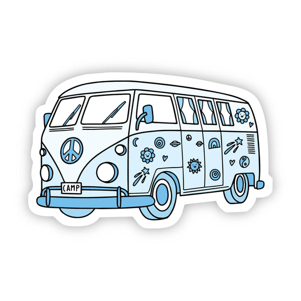 Blue Hippie Van Aesthetic Sticker