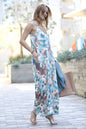 . V-NECK CAMI MAXI DRESS w/ adjustable strap & pockets