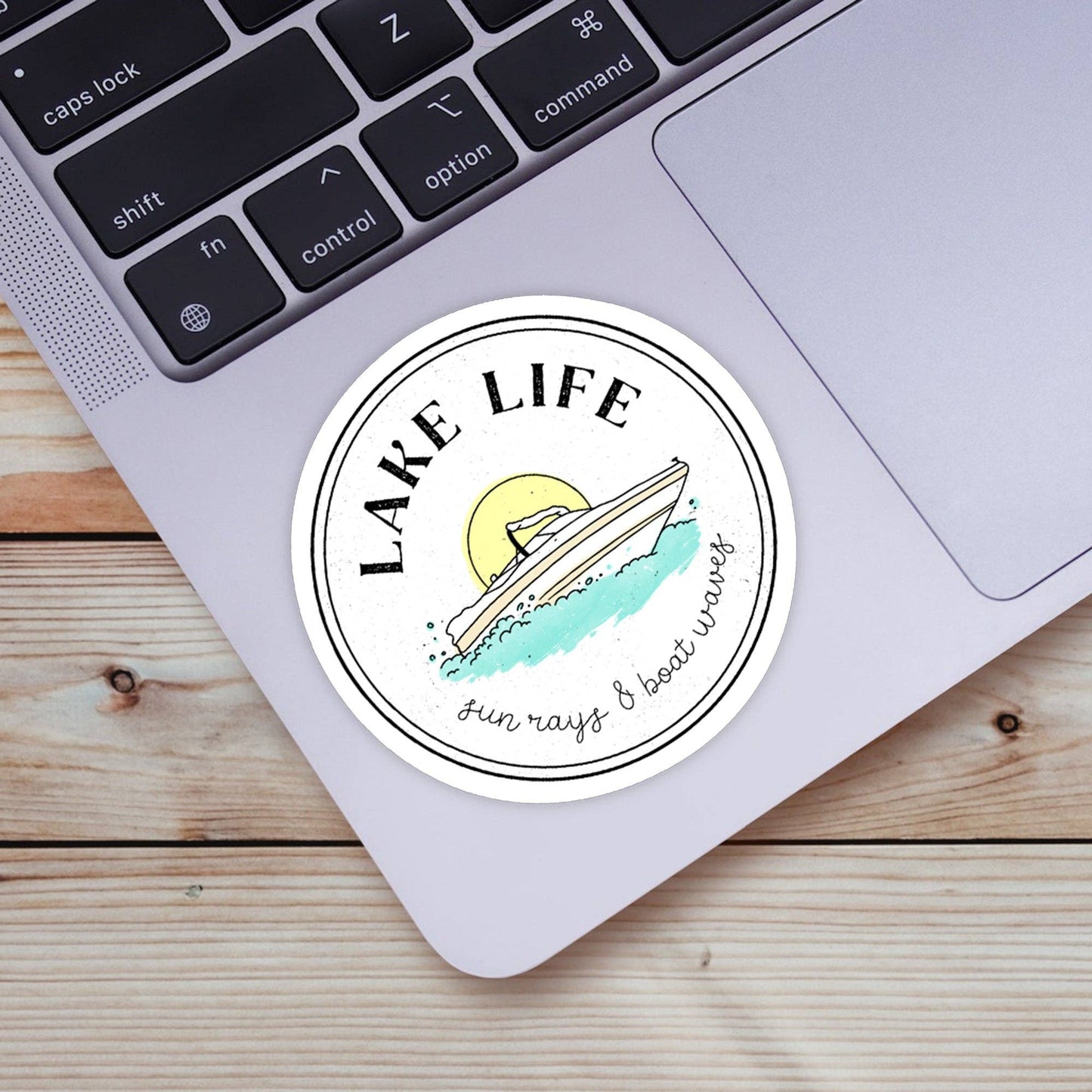 "Sun Rays & Boat Waves" Lake Life Sticker