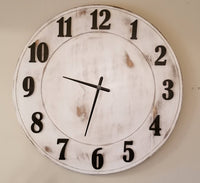 Clock Rustic, Large Clock, Large Rustic Clock, Home Decor, large wall decor, rustic planked clock, white washed clock, 42" Clock