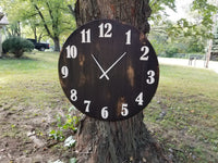 Clock Rustic, Large Clock, Large Rustic Clock, Home Decor, large wall decor, rustic planked clock Black Stained clock, 42" Clock