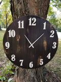Clock Rustic, Large Clock, Large Rustic Clock, Home Decor, large wall decor, rustic planked clock Black Stained clock, 42" Clock
