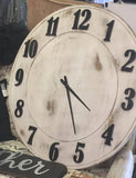 Clock Rustic, Large Clock, Large Rustic Clock, Home Decor, large wall decor, rustic planked clock, white washed clock, 42" Clock