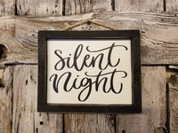 Silent Night sign, Christmas decorations