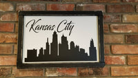 Kansas City Skyline Framed Sign 24x16