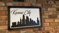 Kansas City Skyline Framed Sign 24x16
