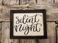 Silent Night sign, Christmas decorations