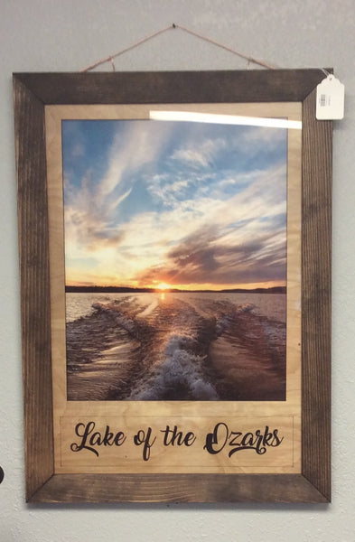 21x29 Framed Lake of the Ozarks Sign