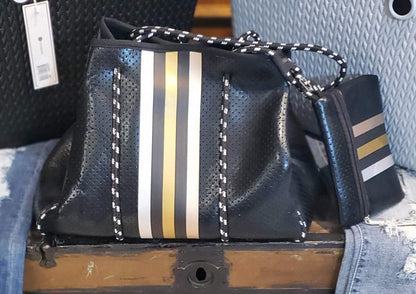 Silver Black Neoprene Bag