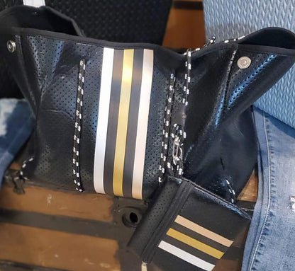 Silver Black Neoprene Bag